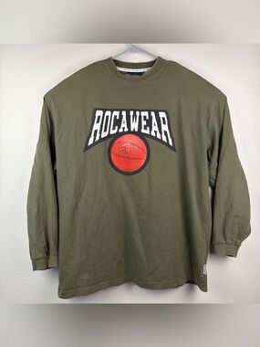 Rocawear Long Sleeve Shirt Basketball Logo Green Mens XXXL